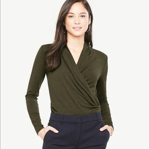 Ann Taylor faux wrap knit top